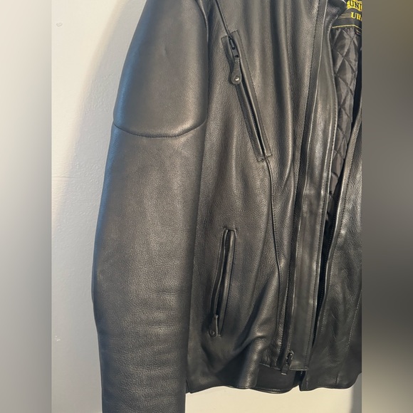 Unik Ultra Heavy Duty Motorcycle Padded Leather Jacket Size 52 - Picture 2 of 4